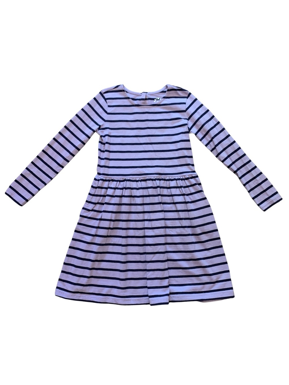 Primary Purple and Navy Striped Long-Sleeve Dress size 8-9
